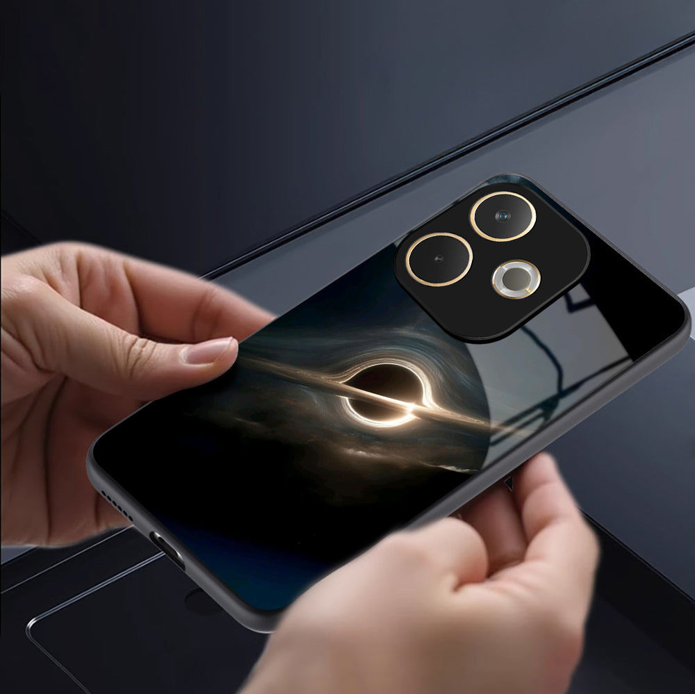 Oppo A5 Pro 5G Premium Acrylic Shockproof Glass Back Case (Midnight Eclipse)