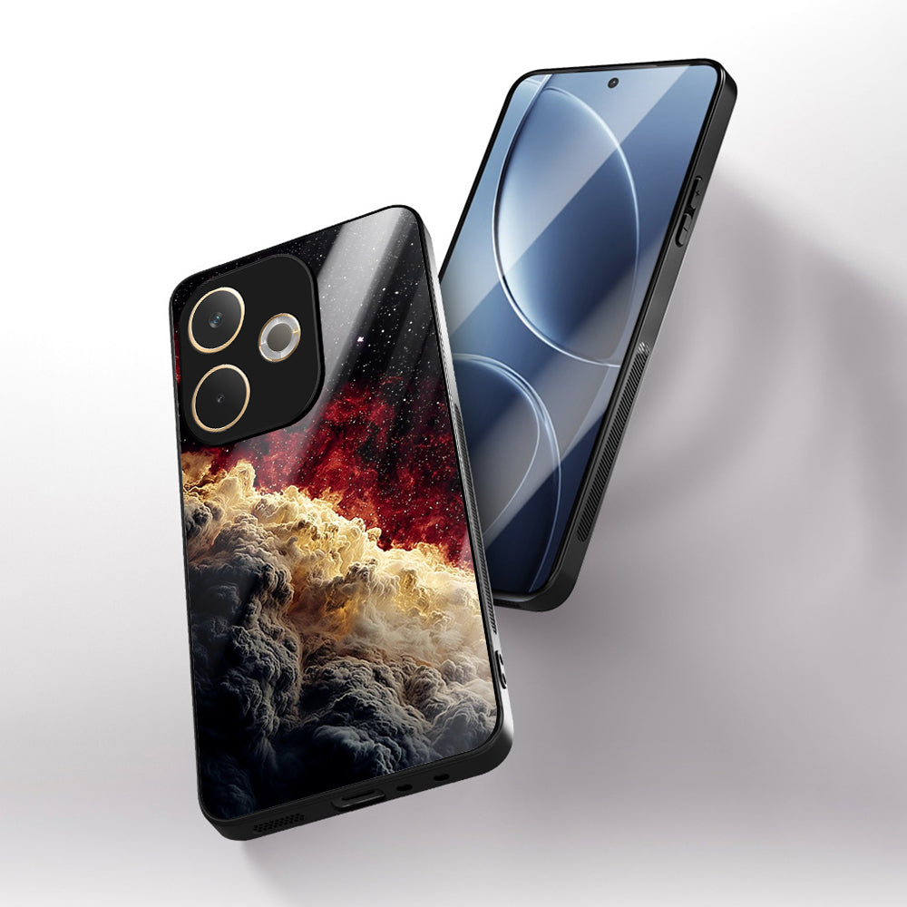 Oppo A5 Pro 5G Premium Acrylic Shockproof Glass Back Case (Crimson Cloud)