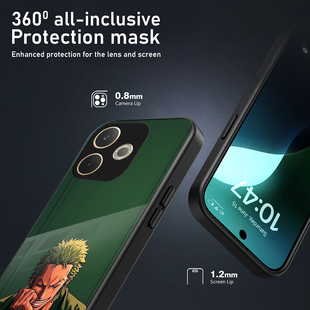 Oppo A5 Pro 5G Premium Acrylic Shockproof Glass Back Case (Roronoa Zoro)