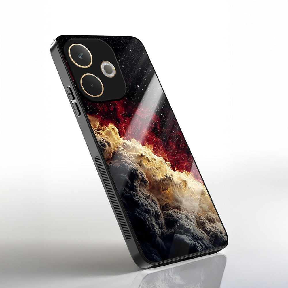 Oppo A5 Pro 5G Premium Acrylic Shockproof Glass Back Case (Crimson Cloud)