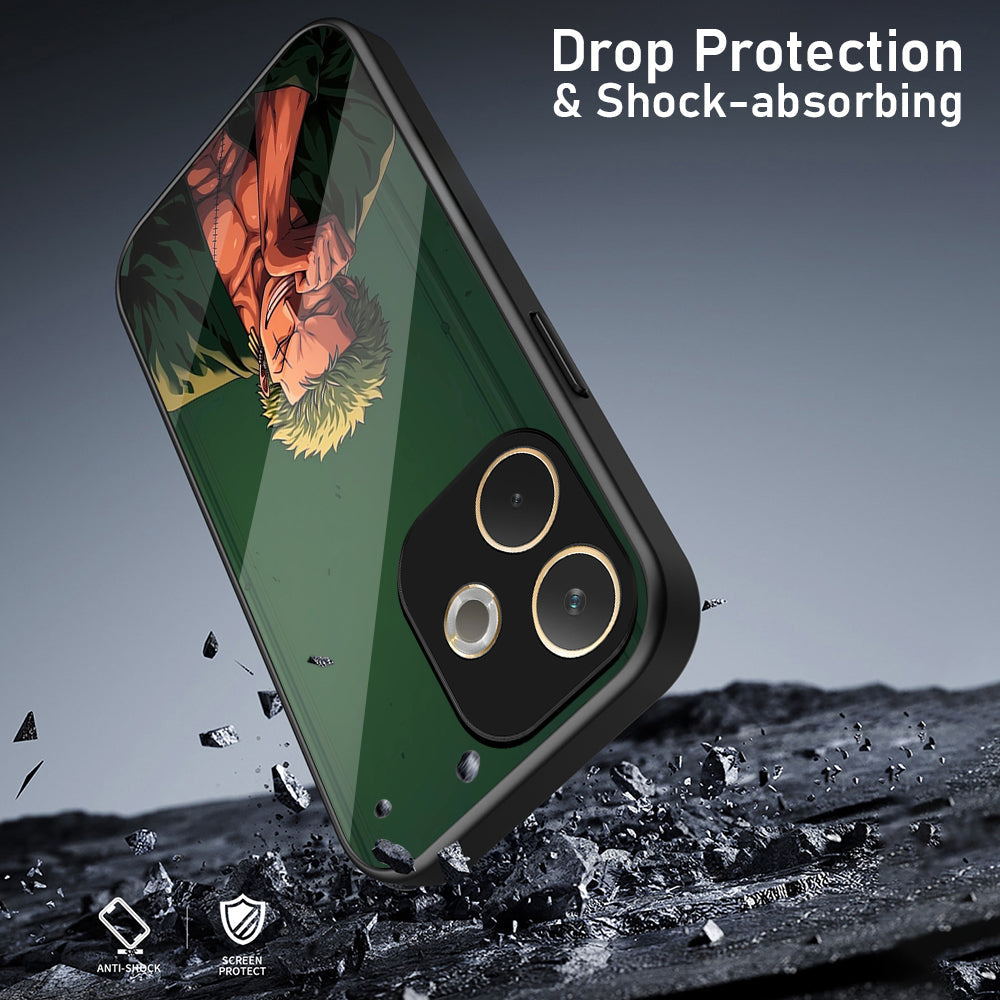 Oppo A5 Pro 5G Premium Acrylic Shockproof Glass Back Case (Roronoa Zoro)
