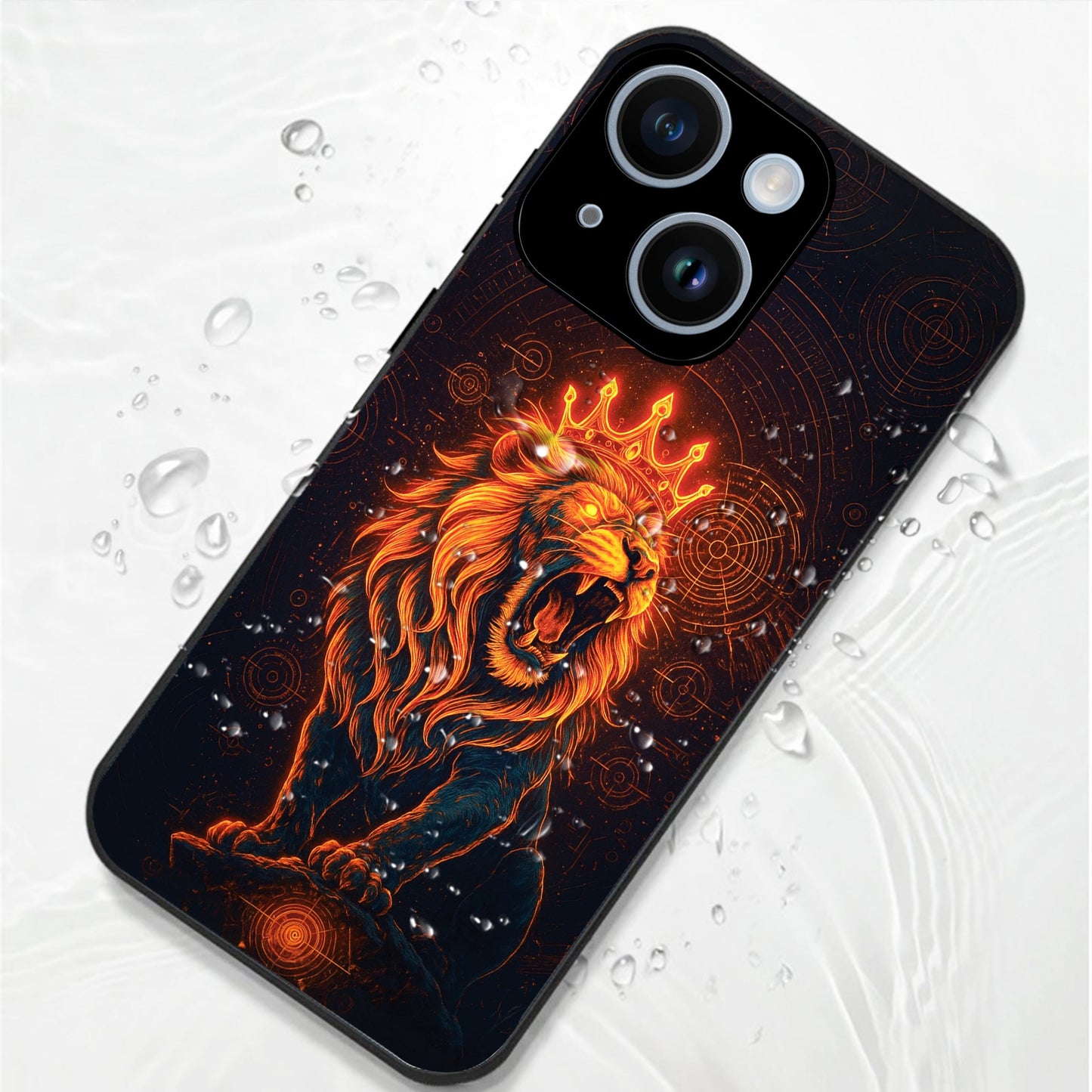 iPhone 15 Premium Acrylic Shockproof Glass Back Case ( King of Cosmos )