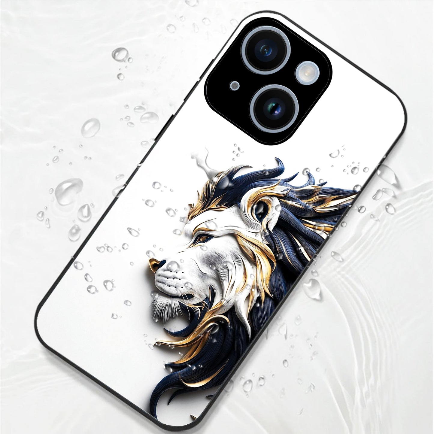 iPhone 15 Premium Acrylic Shockproof Glass Back Case ( King's Flow )