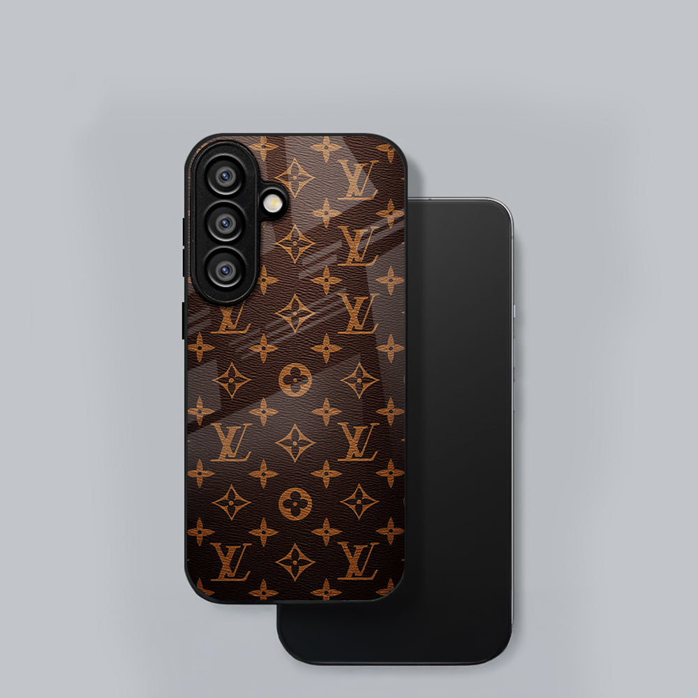Samsung Galaxy A56 Premium Acrylic Shockproof Glass Back Case (LV Pattern)