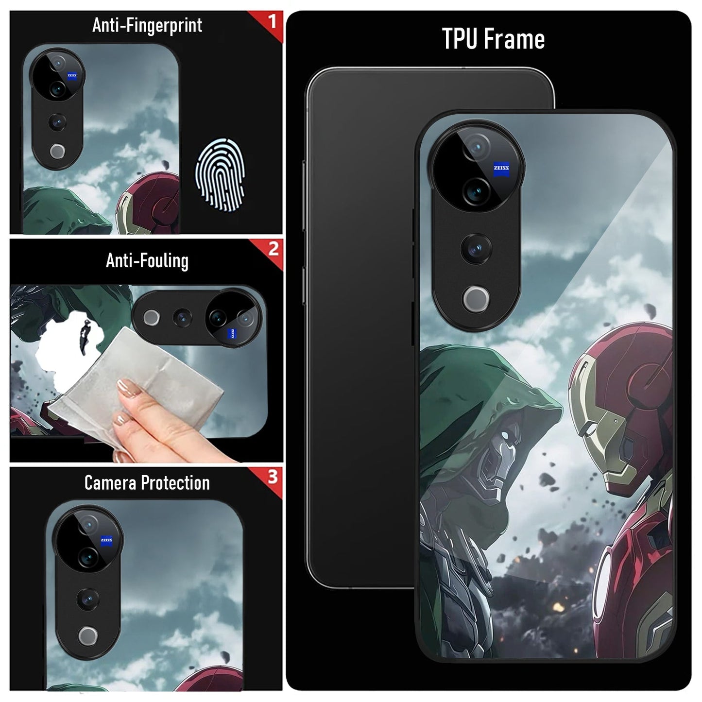 Vivo V40 Pro 5G Premium Acrylic Shockproof Glass Back Case (Battle Case)