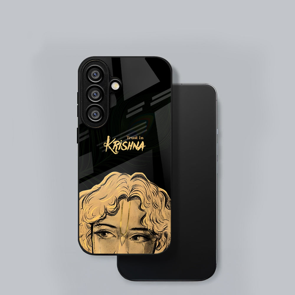 Samsung Galaxy A56 Premium Acrylic Shockproof Glass Back Case (Trust In Krishna)