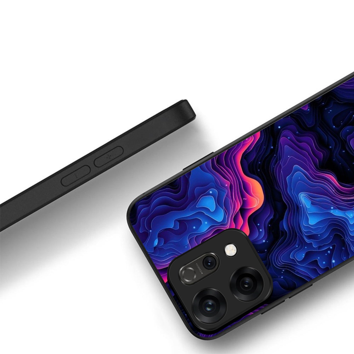 Oppo Reno 14 5G Premium Acrylic Shockproof Glass Back Case (Luminous TopoGlow)