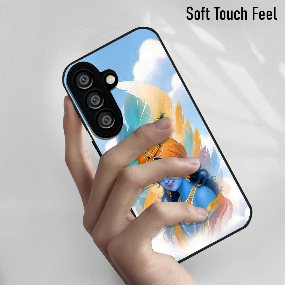 Samsung Galaxy A56 5G Premium Acrylic Shockproof Glass Back Case (Lord Krishna)