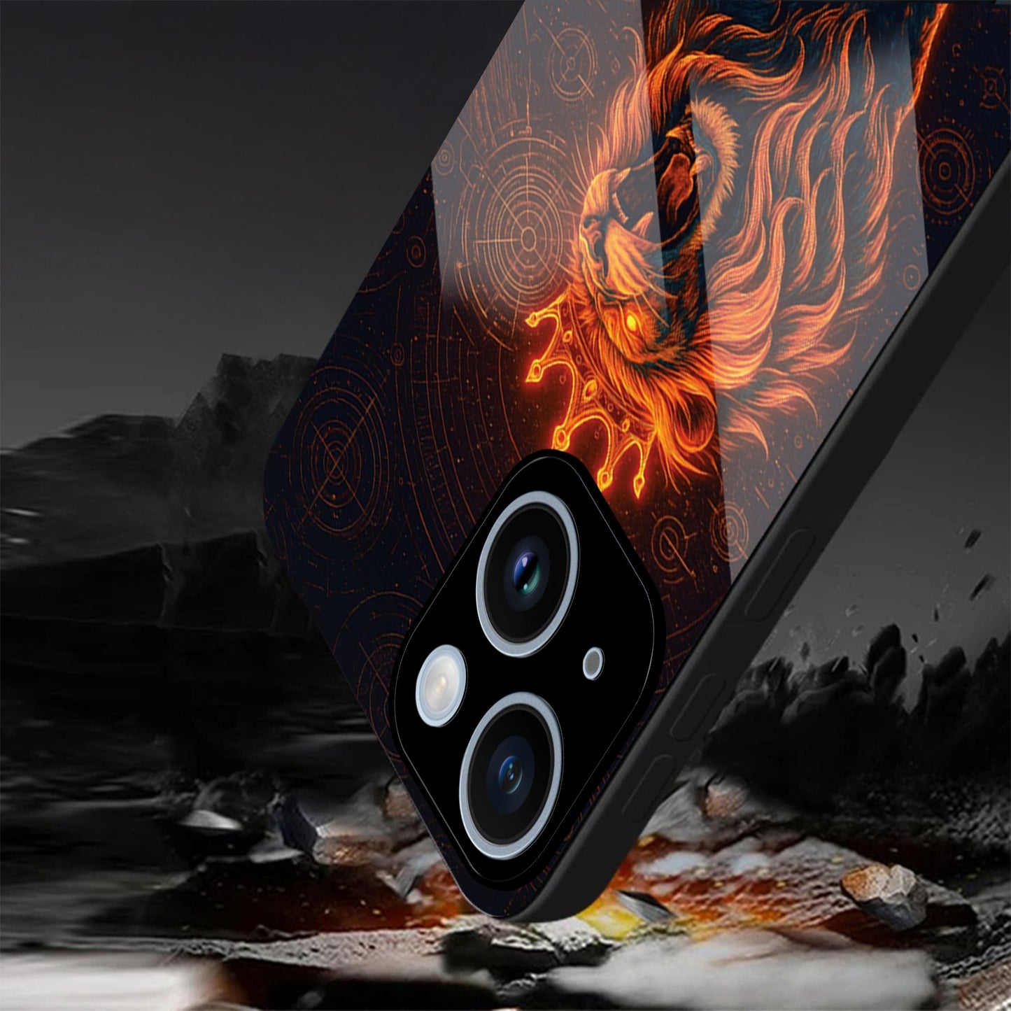 iPhone 15 Premium Acrylic Shockproof Glass Back Case ( King of Cosmos )