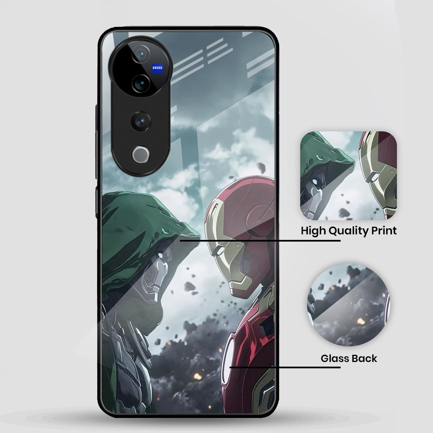 Vivo V40 Pro 5G Premium Acrylic Shockproof Glass Back Case (Battle Case)