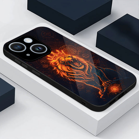 iPhone 15 Premium Acrylic Shockproof Glass Back Case ( King of Cosmos )