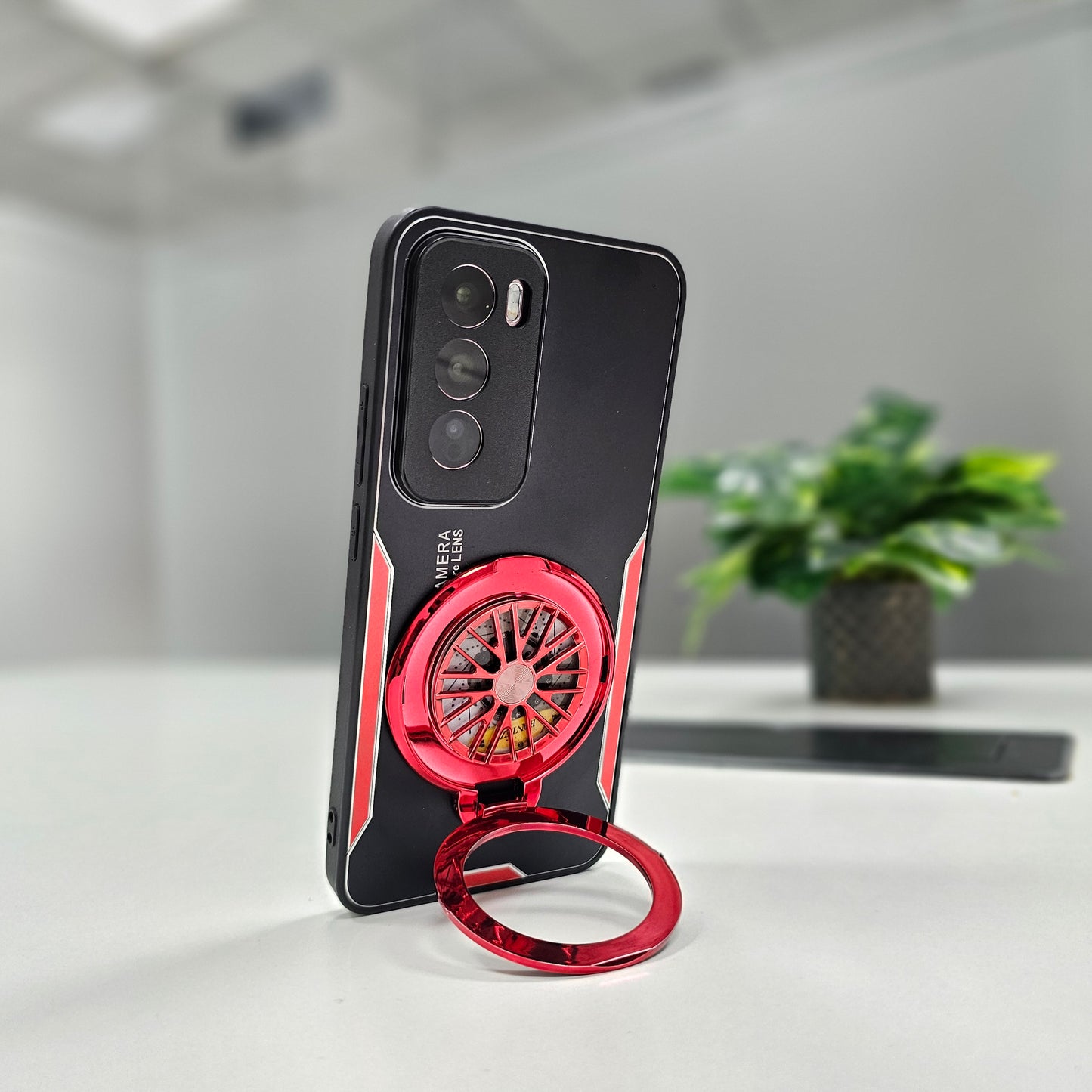 red ring stand cover for Oppo Reno 12 5G