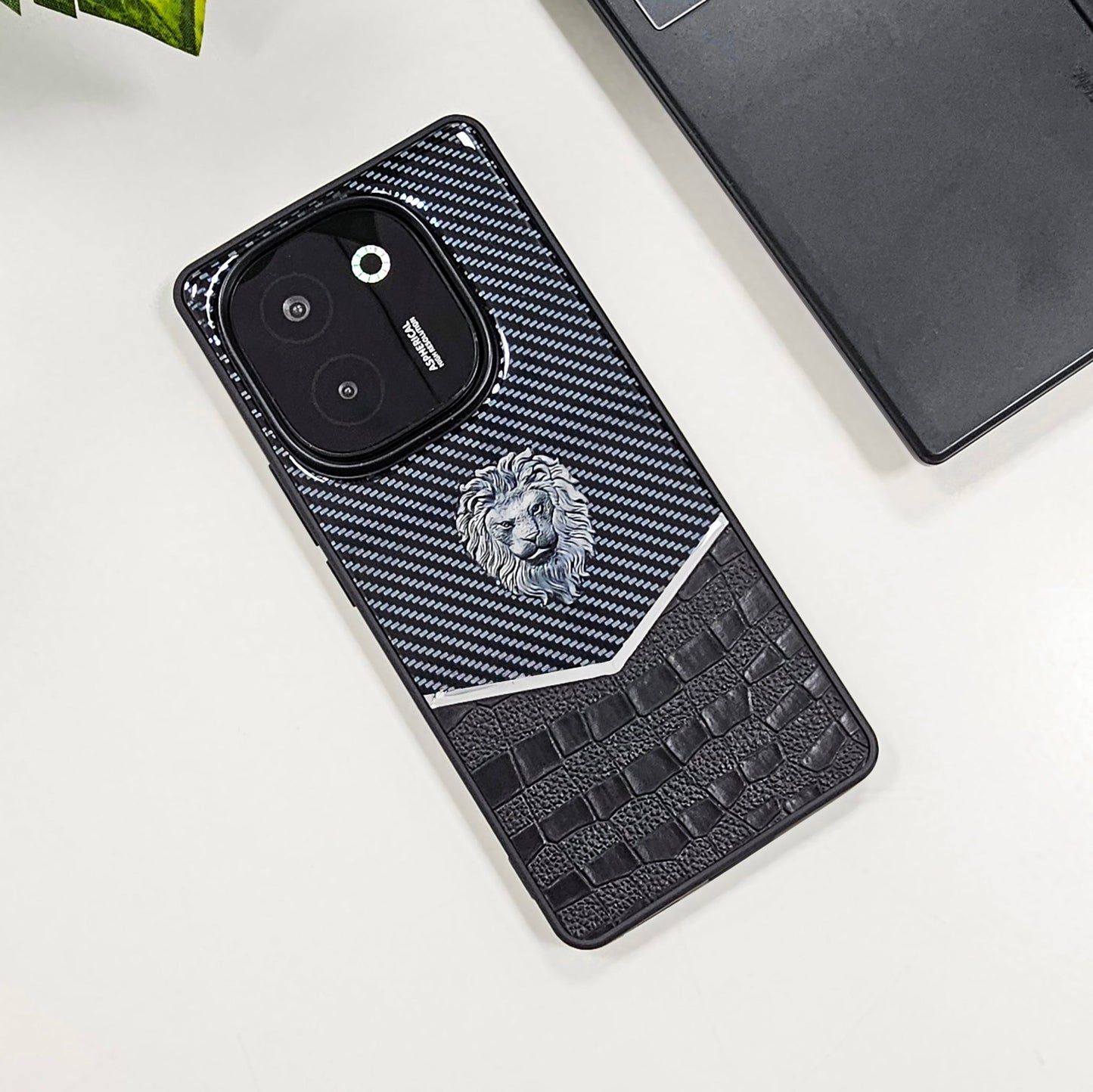 Vivo T3 Pro 5G Luxury Lion Pattern Leather And Liquid Silicone Case