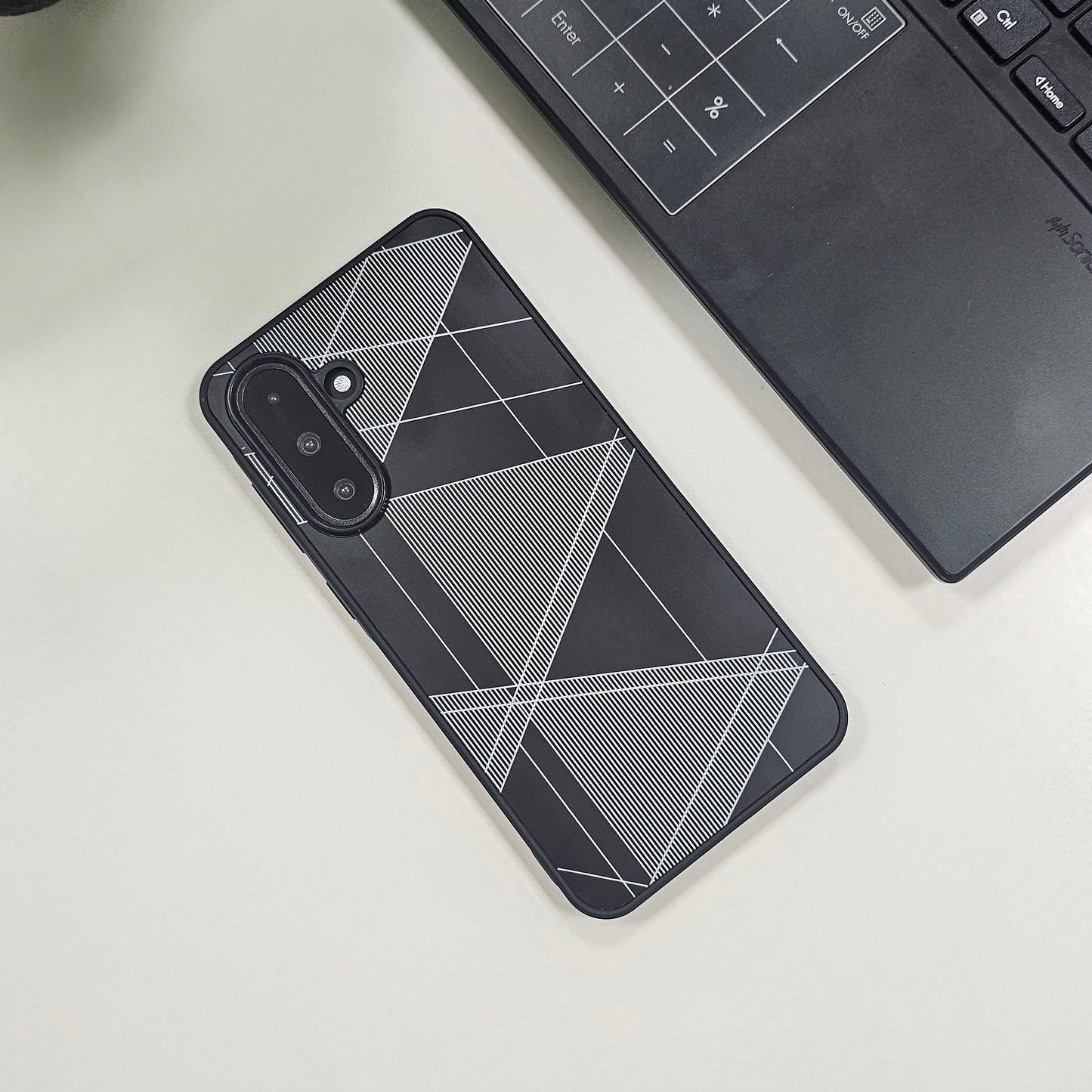 Samsung Galaxy A56 5G Triangle Pattern Matte Back Shockproof Case