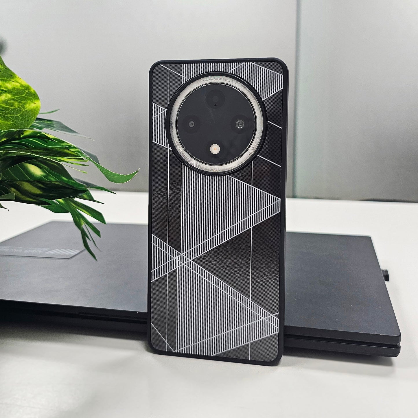 Oppo F27 Pro 5G Triangle Pattern Matte Back Shockproof Case