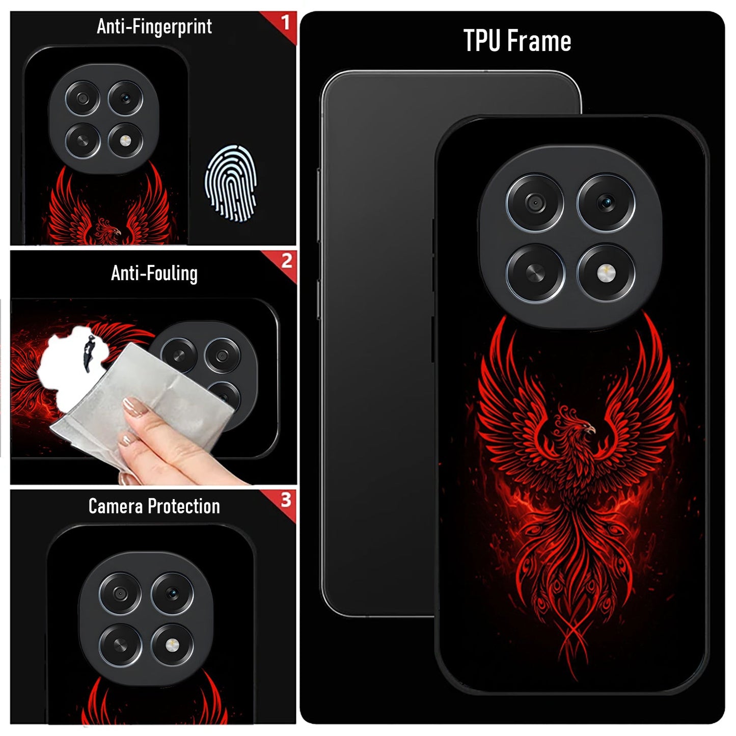 Oppo F29 Pro 5G Premium Acrylic Shockproof Glass Back Case (Phoenix)