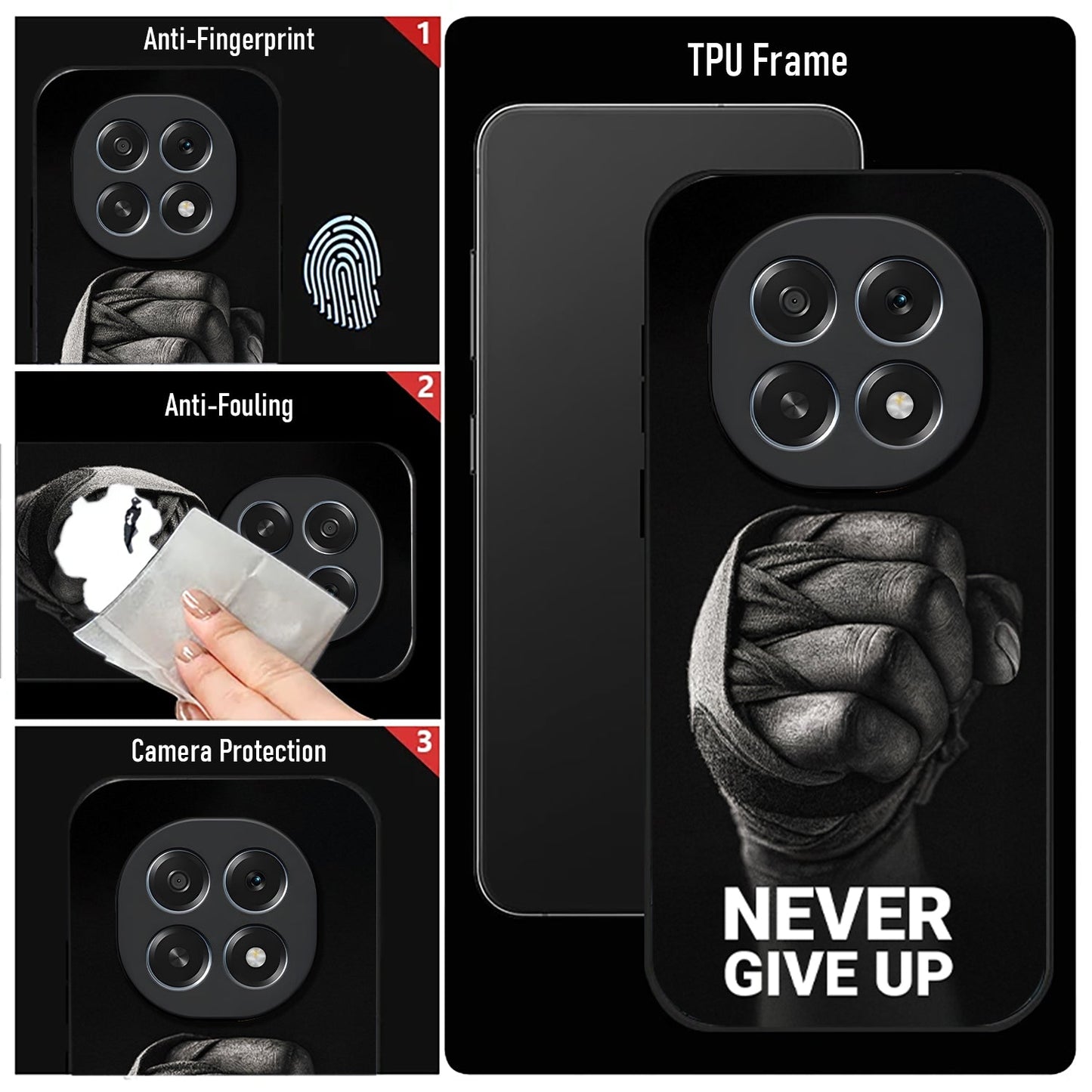 Oppo F29 Pro 5G Premium Acrylic Shockproof Glass Back Case (Never Give Up)