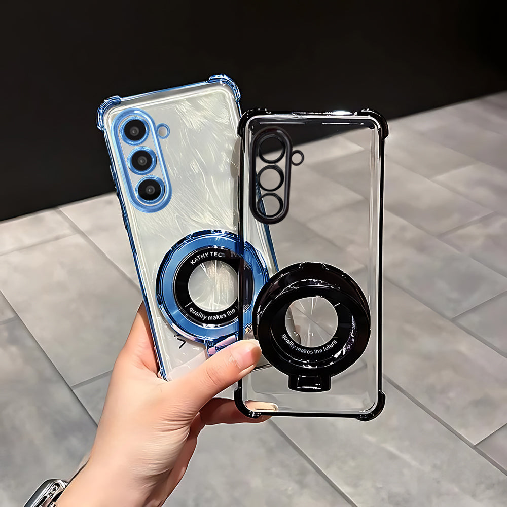 Samsung Galaxy M56 5G Original Luxury Magnifier Ring Stand Shockproof Airbags Corner Case