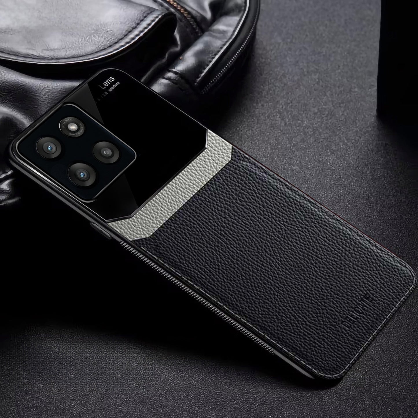 Motorola Edge 60 Stylus 5G Premium Leather Lens Protective Case
