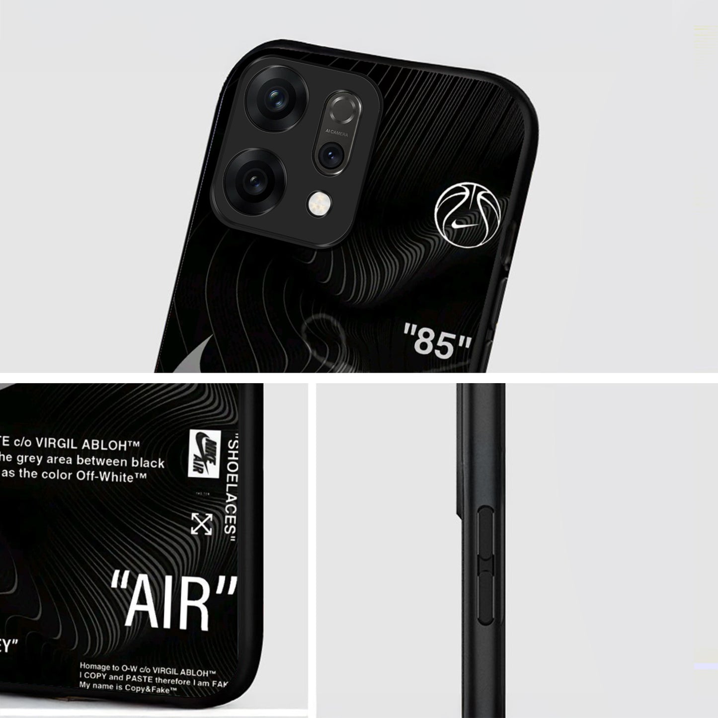 Oppo Reno 14 5G Premium Acrylic Shockproof Glass Back Case (Nike AIR)