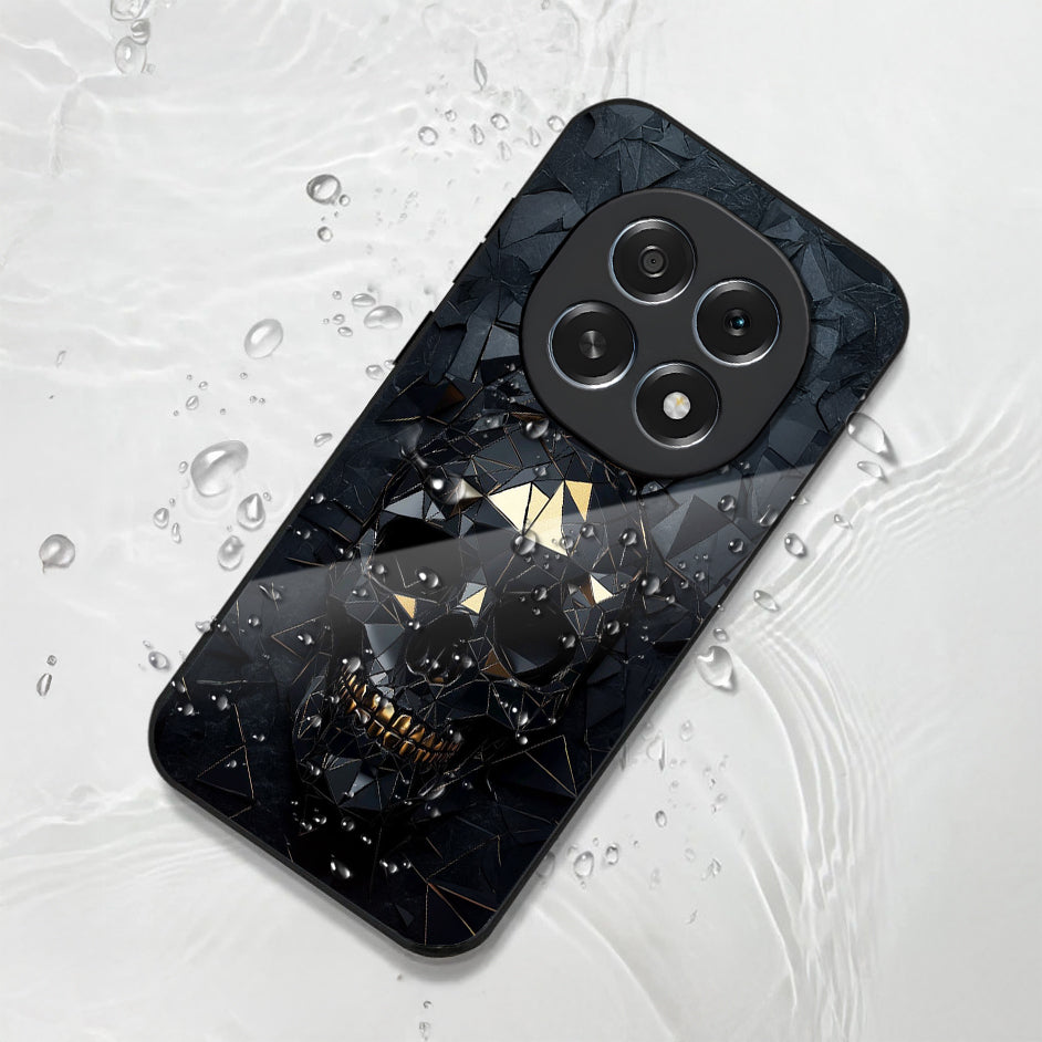 Oppo F29 Pro 5G Premium Acrylic Shockproof Glass Back Case (Skull Marble)