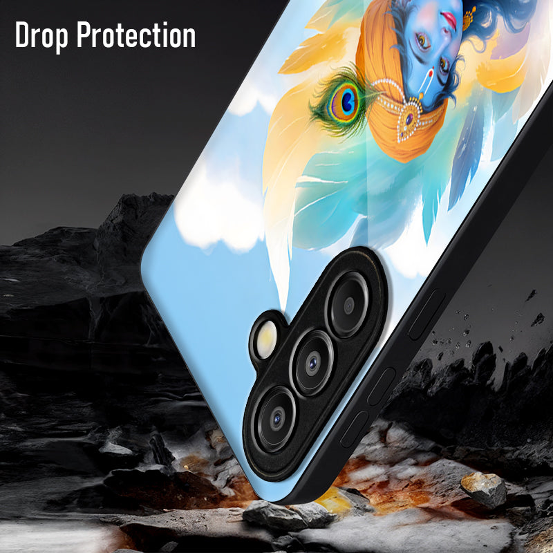 Samsung Galaxy A56 5G Premium Acrylic Shockproof Glass Back Case (Lord Krishna)