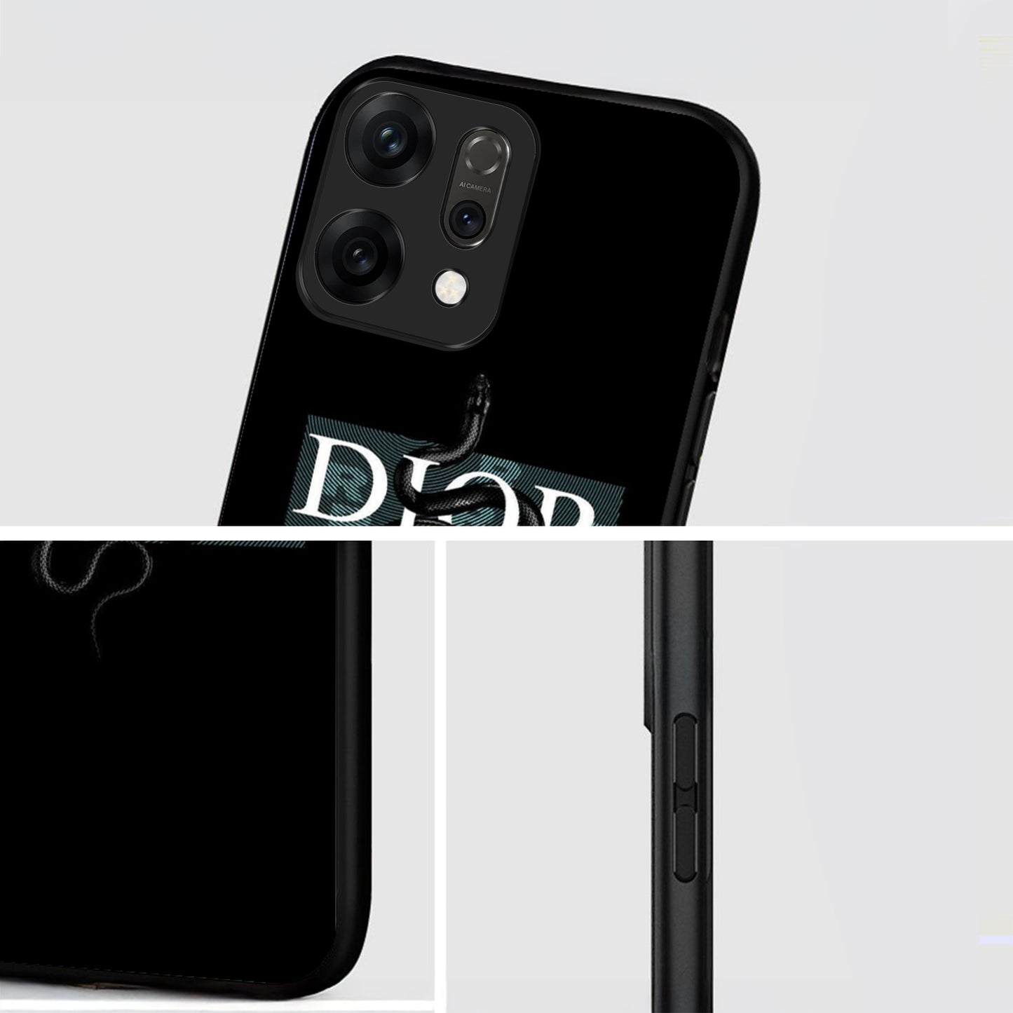 Oppo Reno 14 5G Premium Acrylic Shockproof Glass Back Case (Dior-Inspired)