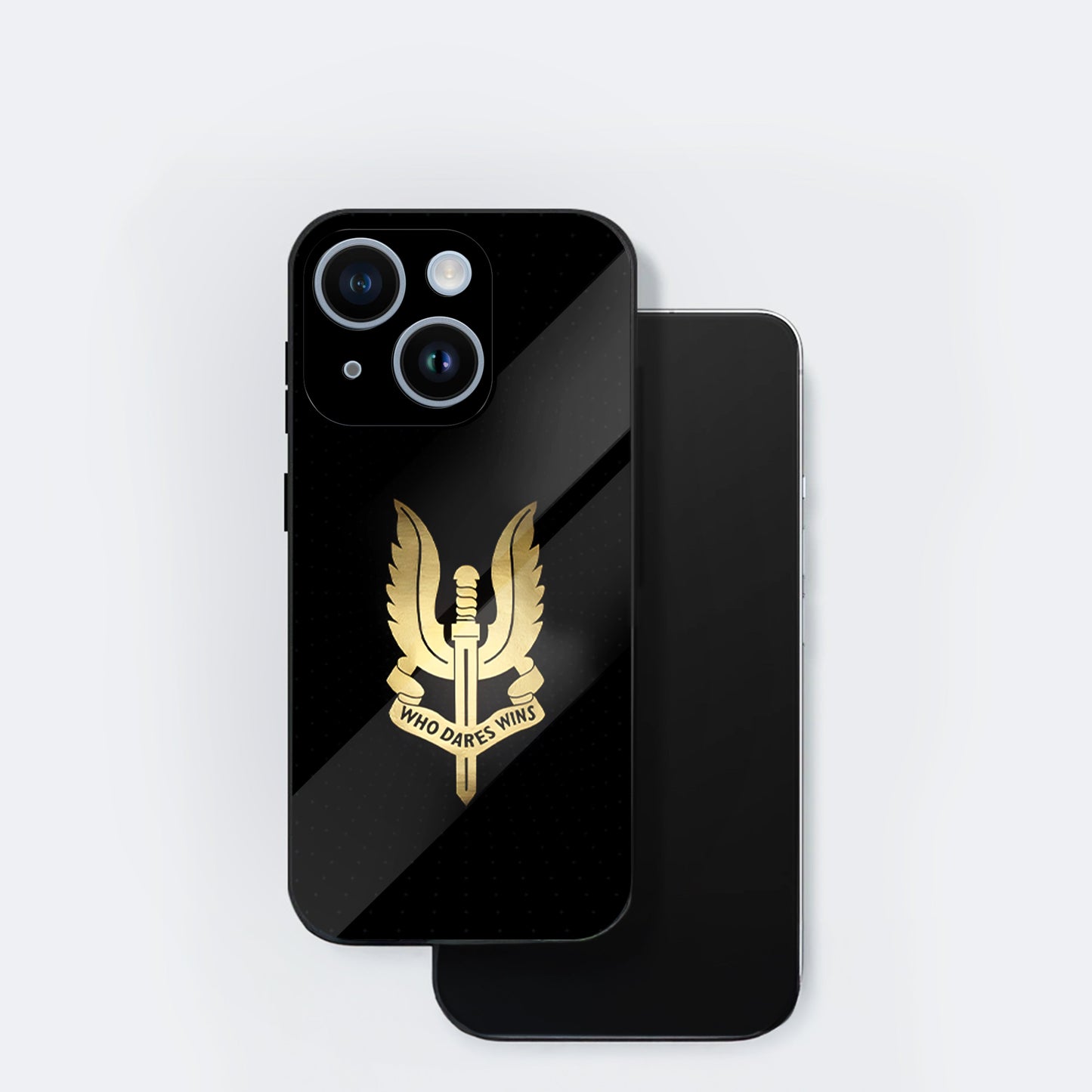 iPhone 15 Premium Acrylic Shockproof Glass Back Case (Dare Wins)