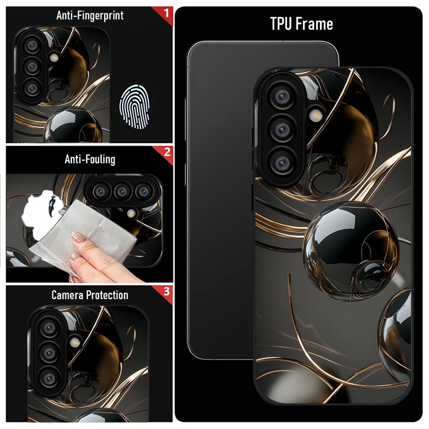 Samsung Galaxy A36 5G Premium Acrylic Shockproof Glass Back Case (3D Sphere)