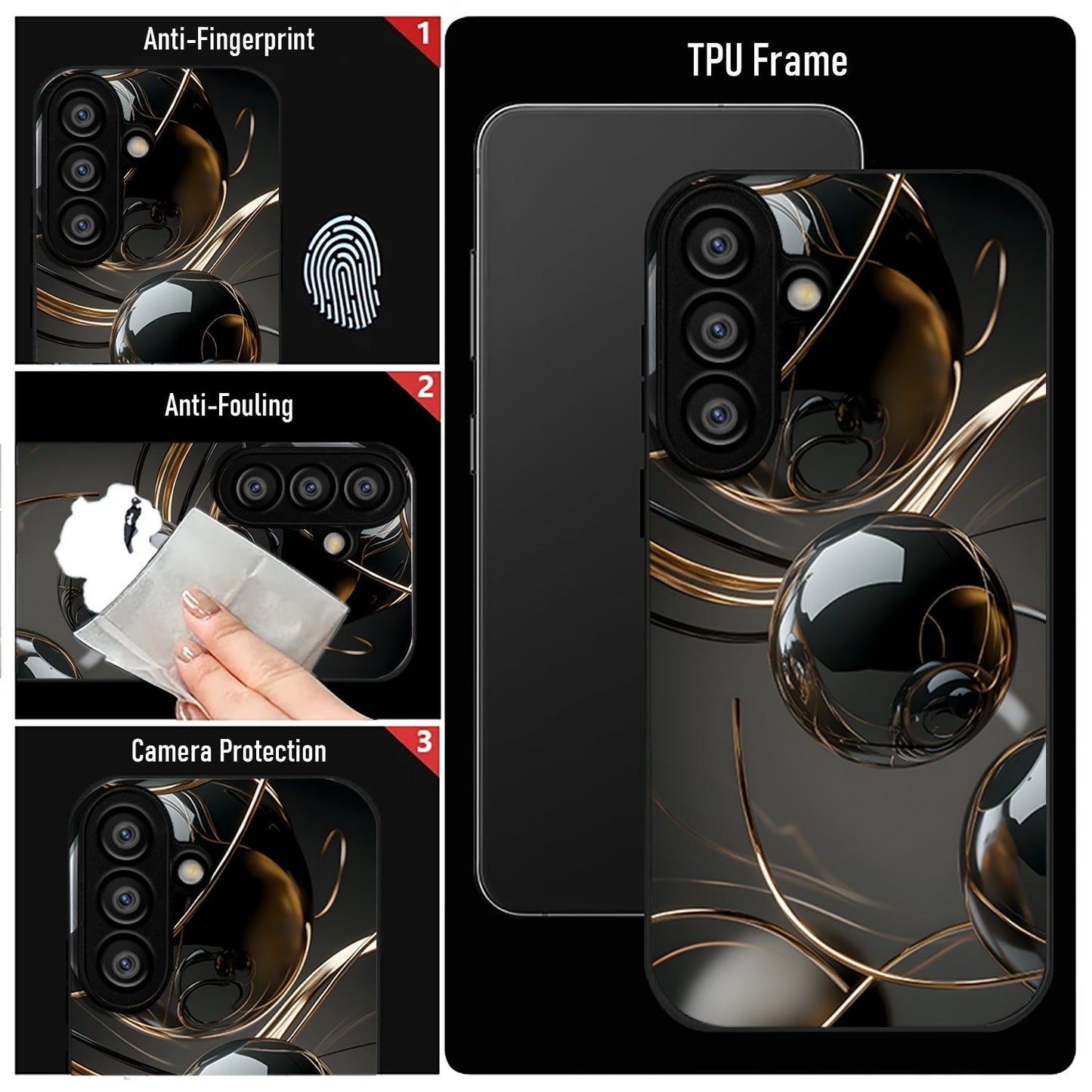 Samsung Galaxy A56 5G Premium Acrylic Shockproof Glass Back Case (3D Sphere)
