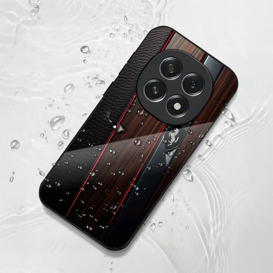Oppo F29 Pro 5G Premium Acrylic Shockproof Glass Back Case (Wooden Ferrari)