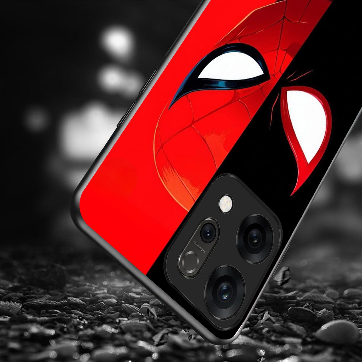 Oppo Reno 14 5G Premium Acrylic Shockproof Glass Back Case (Spider Instinct)