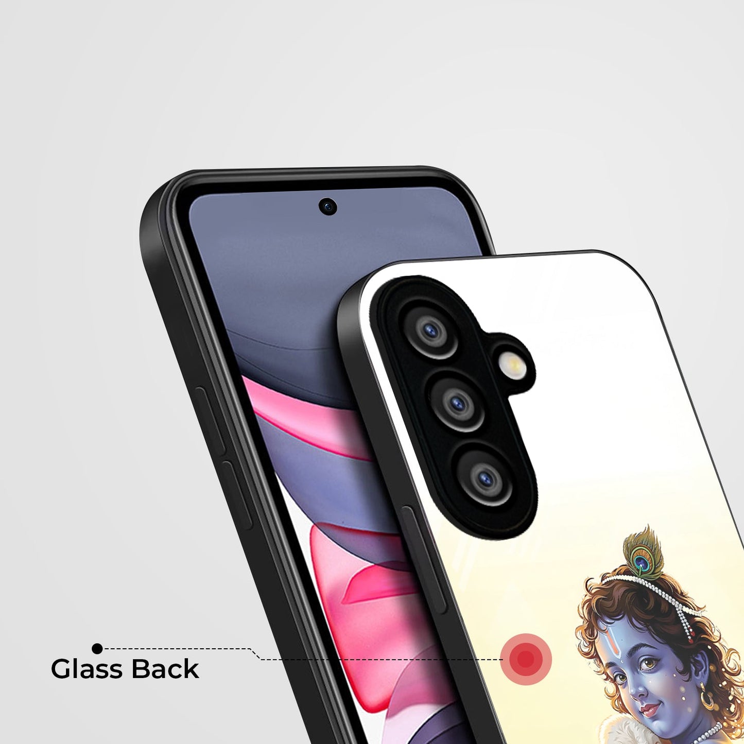Samsung Galaxy A36 Premium Acrylic Shockproof Glass Back Case (Cute Krishna)