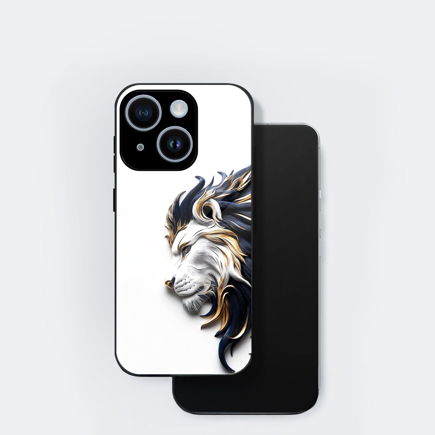 iPhone 15 Premium Acrylic Shockproof Glass Back Case ( King's Flow )