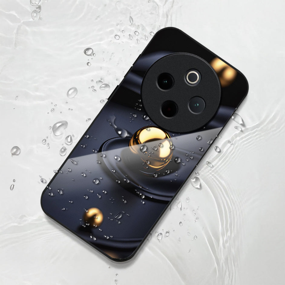 Vivo T4 5G Premium Acrylic Shockproof Glass Back Case (Golden Ripple)