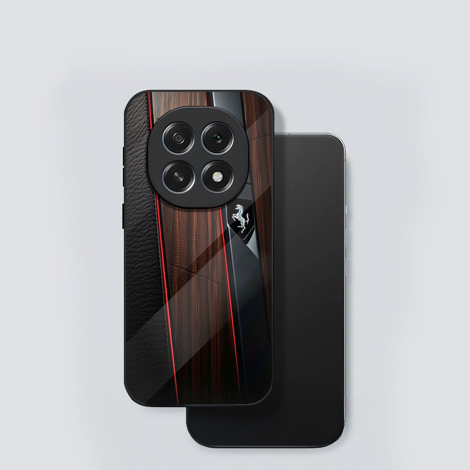 Oppo F29 Pro 5G Premium Acrylic Shockproof Glass Back Case (Wooden Ferrari)