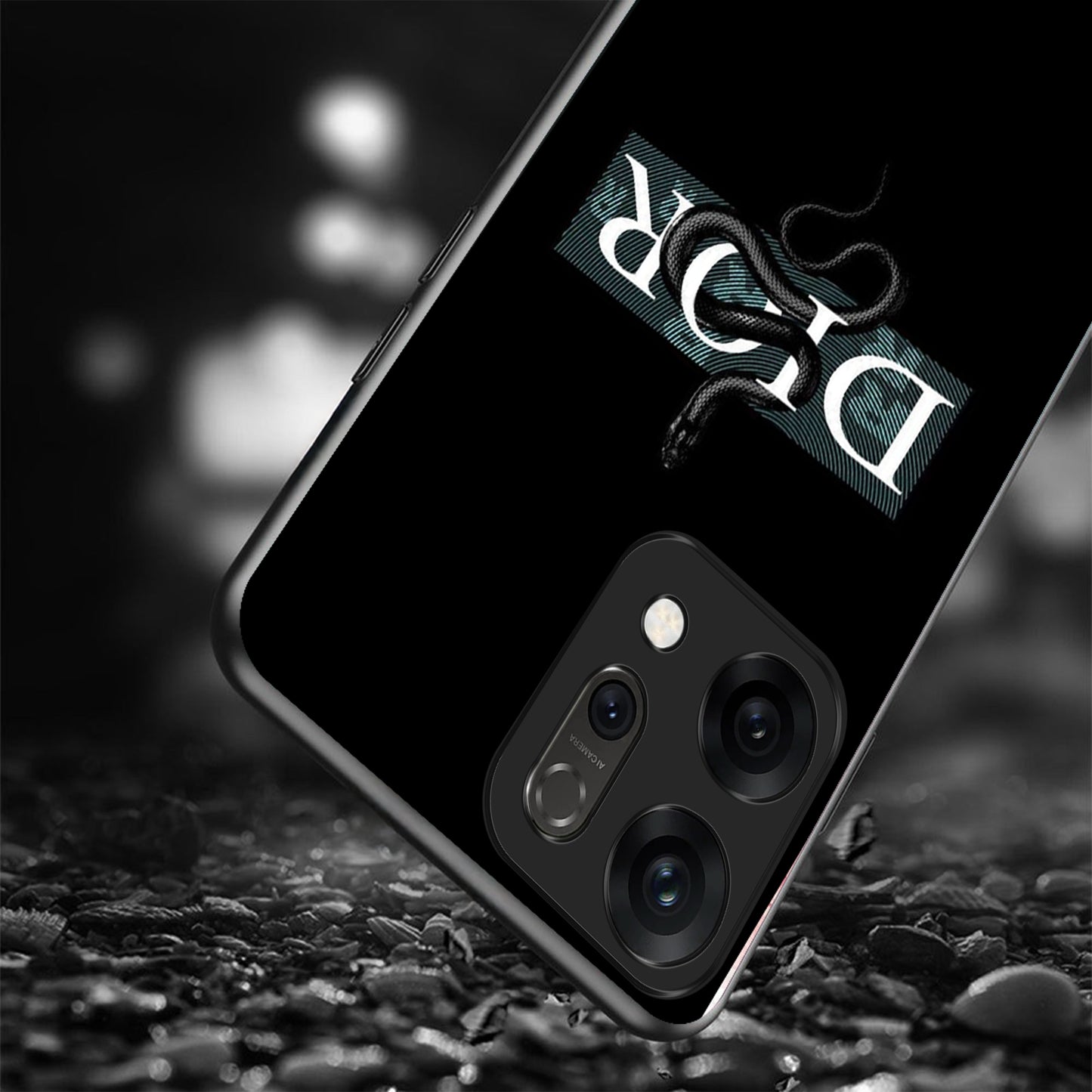 Oppo Reno 14 5G Premium Acrylic Shockproof Glass Back Case (Dior-Inspired)