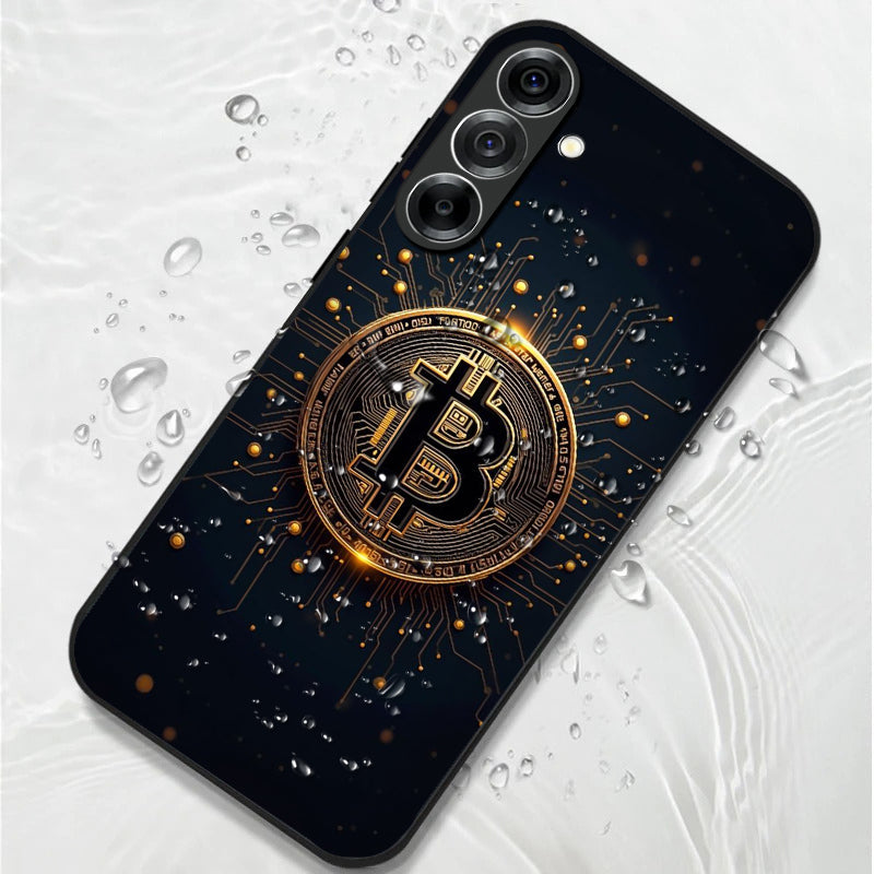 Samsung Galaxy A56 5G Premium Acrylic Shockproof Glass Back Case (Bitcoin Armor)
