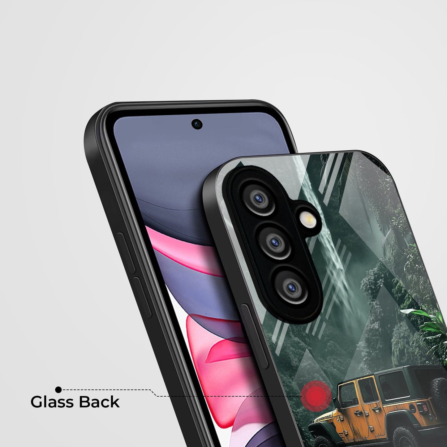 Samsung Galaxy A36 Premium Acrylic Shockproof Glass Back Case (Jeep Case)