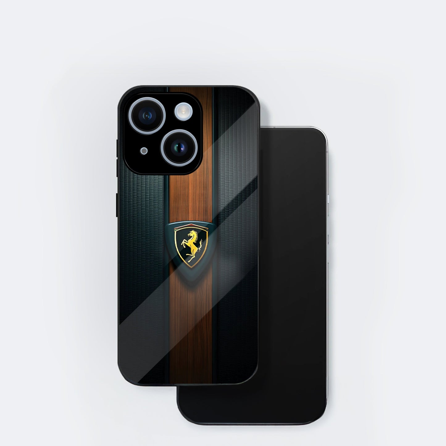 iPhone 14 Premium Acrylic Shockproof Glass Back Case (Royal Roadster)