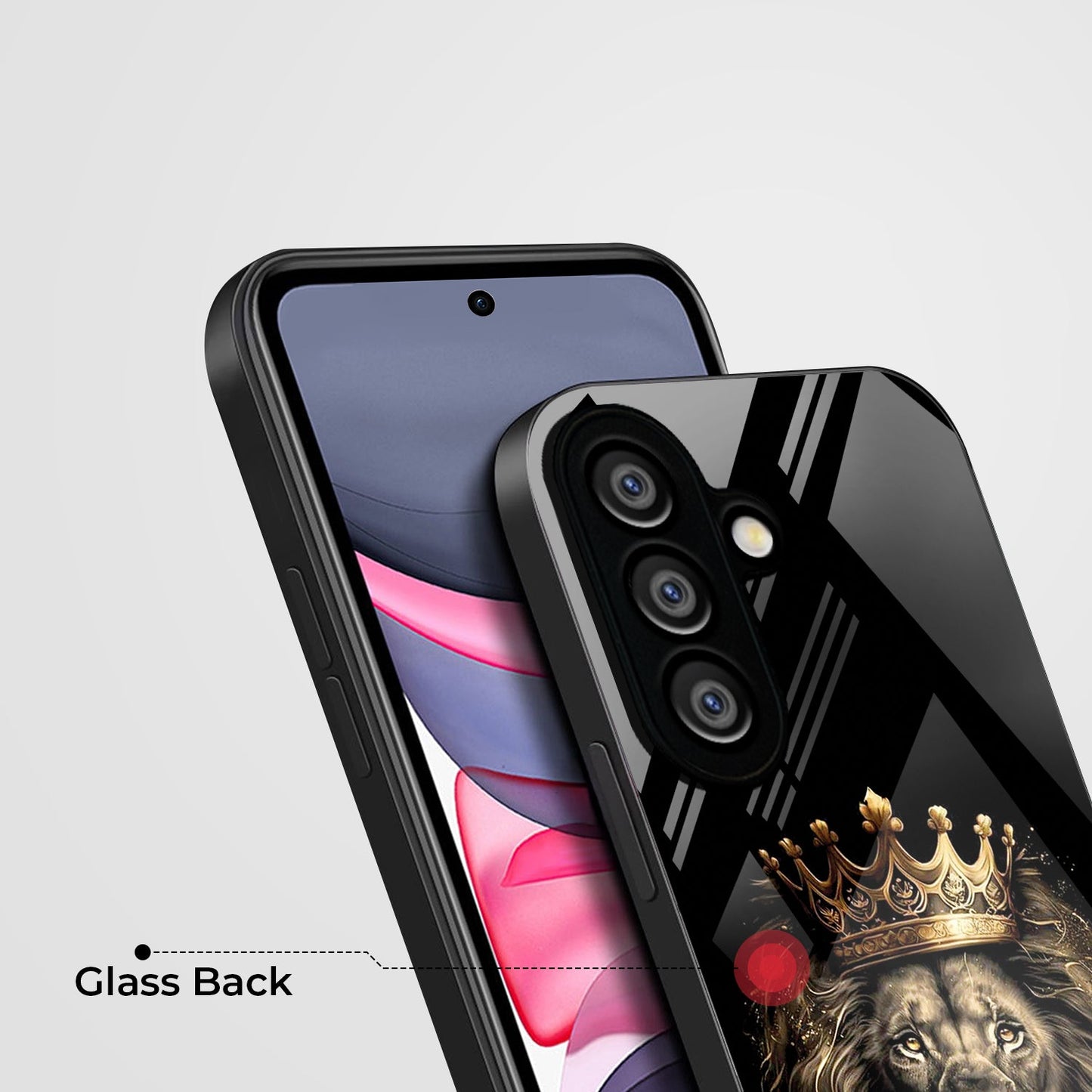 Samsung Galaxy A36 Premium Acrylic Shockproof Glass Back Case (Crowned Lion)