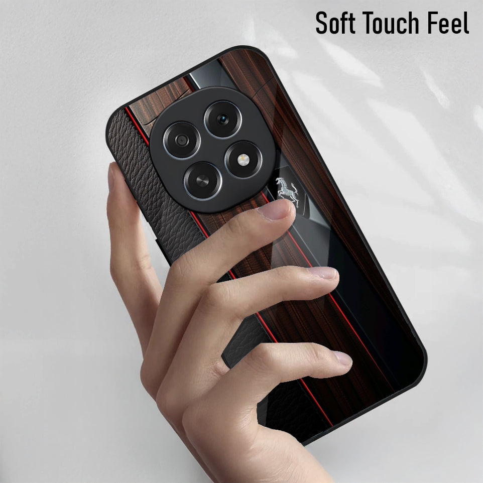 Oppo F29 Pro 5G Premium Acrylic Shockproof Glass Back Case (Wooden Ferrari)