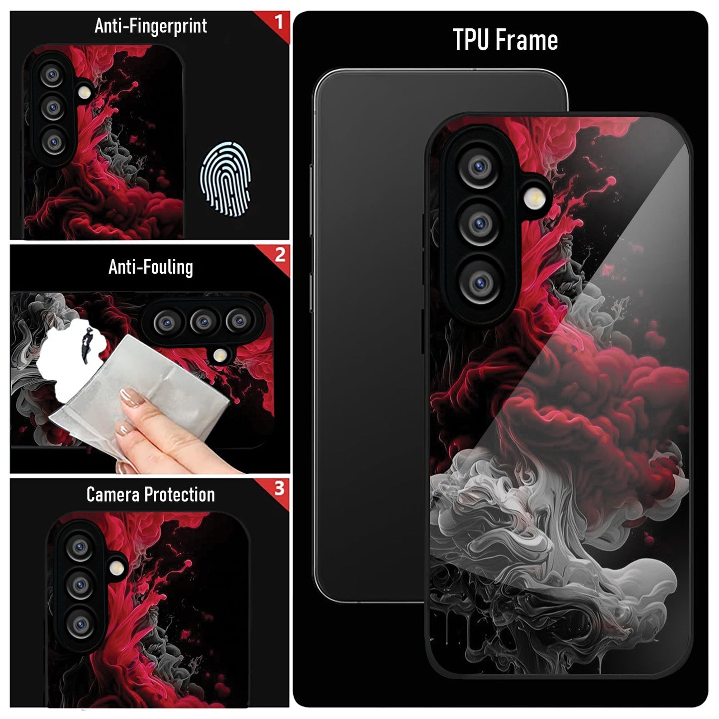 Samsung Galaxy A36 Premium Acrylic Shockproof Glass Back Case (Infernal Drift)