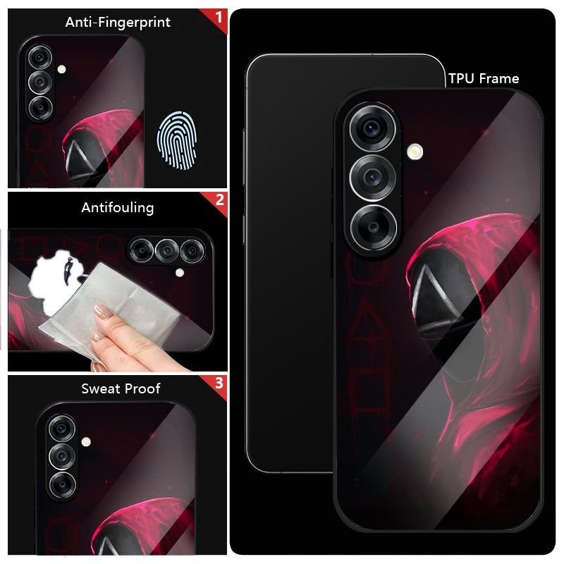 Samsung Galaxy A36 5G Premium Acrylic Shockproof Glass Back Case (Red Hood Vengeance)
