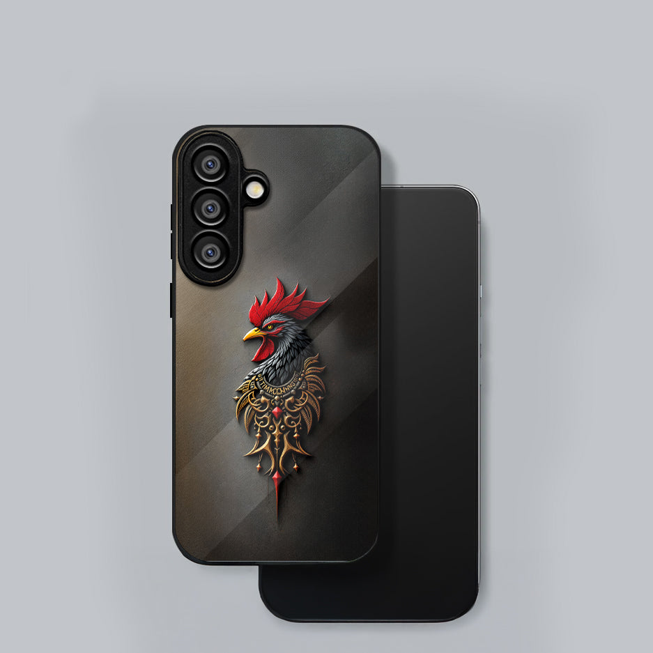 Samsung Galaxy A36 Premium Acrylic Shockproof Glass Back Case (Royal Rooster)