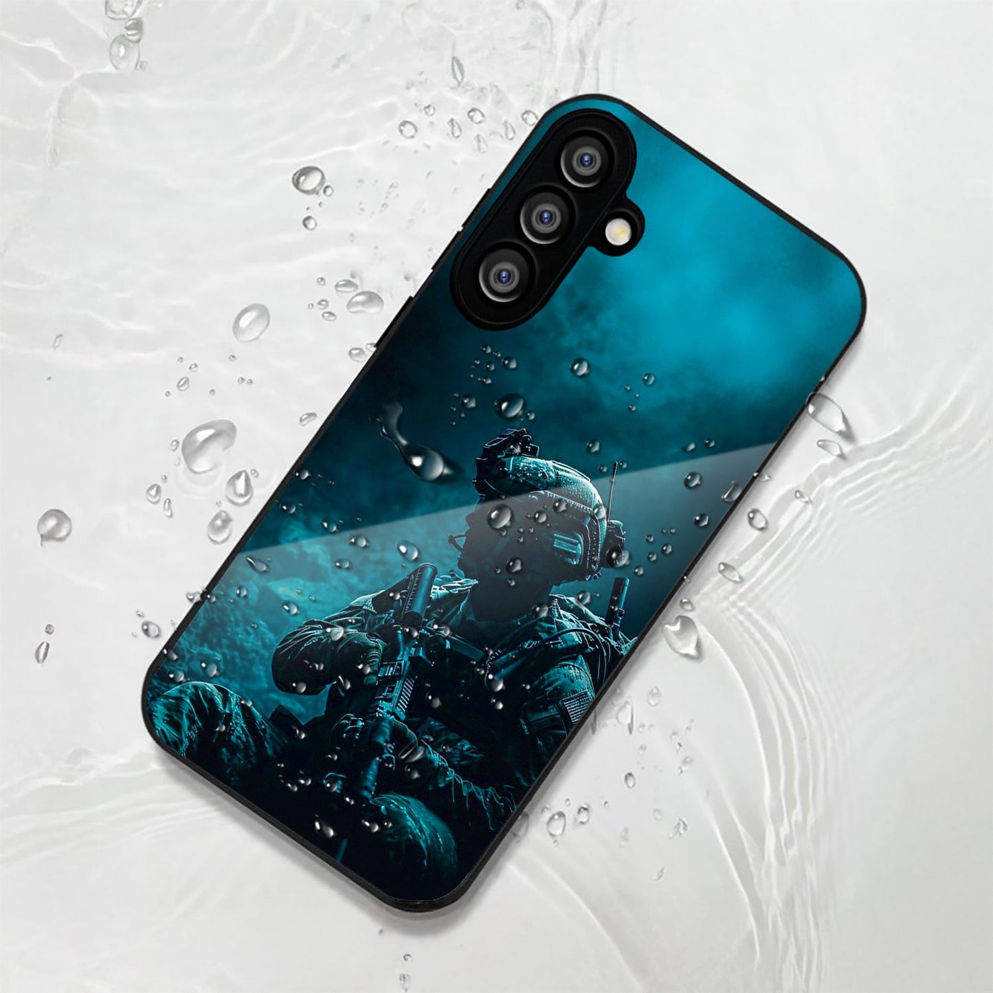 Samsung Galaxy A36 Premium Acrylic Shockproof Glass Back Case (Soldier Case)