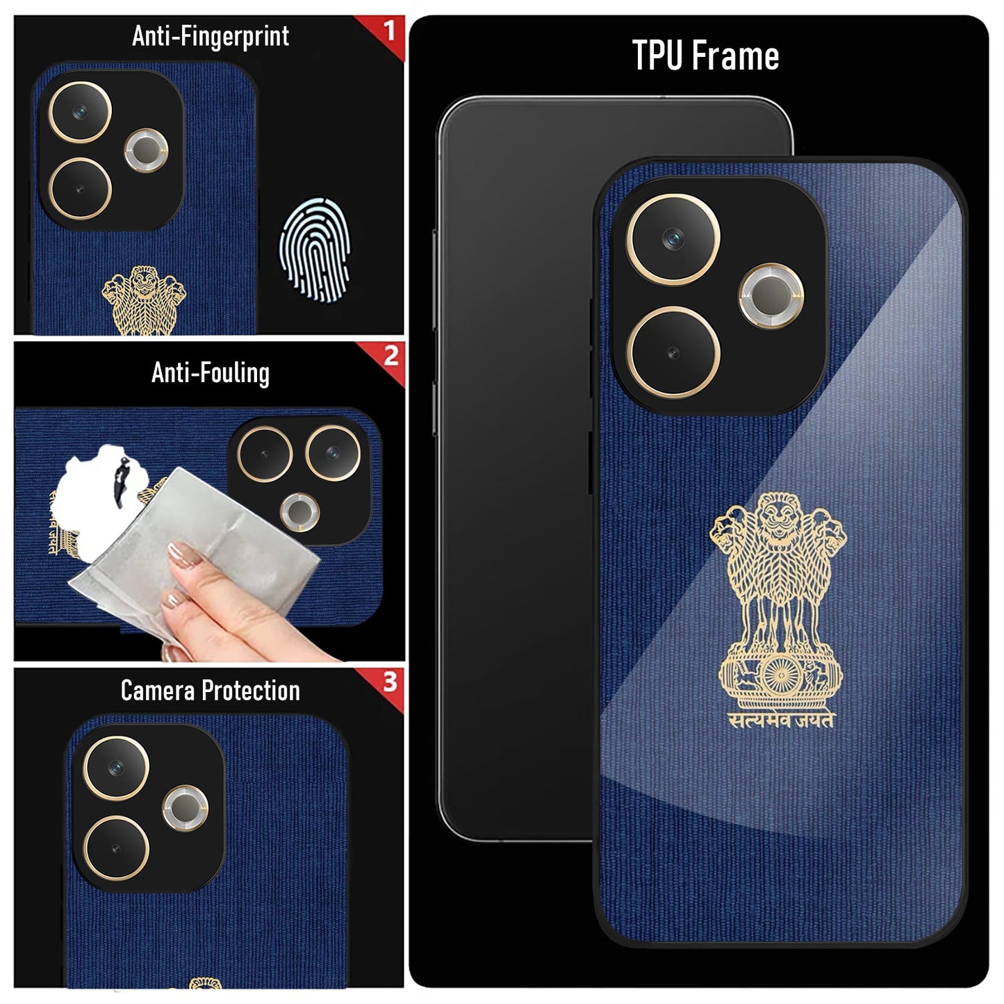 Oppo A5 Pro 5G Premium Acrylic Shockproof Glass Back Case (Nation Pride)