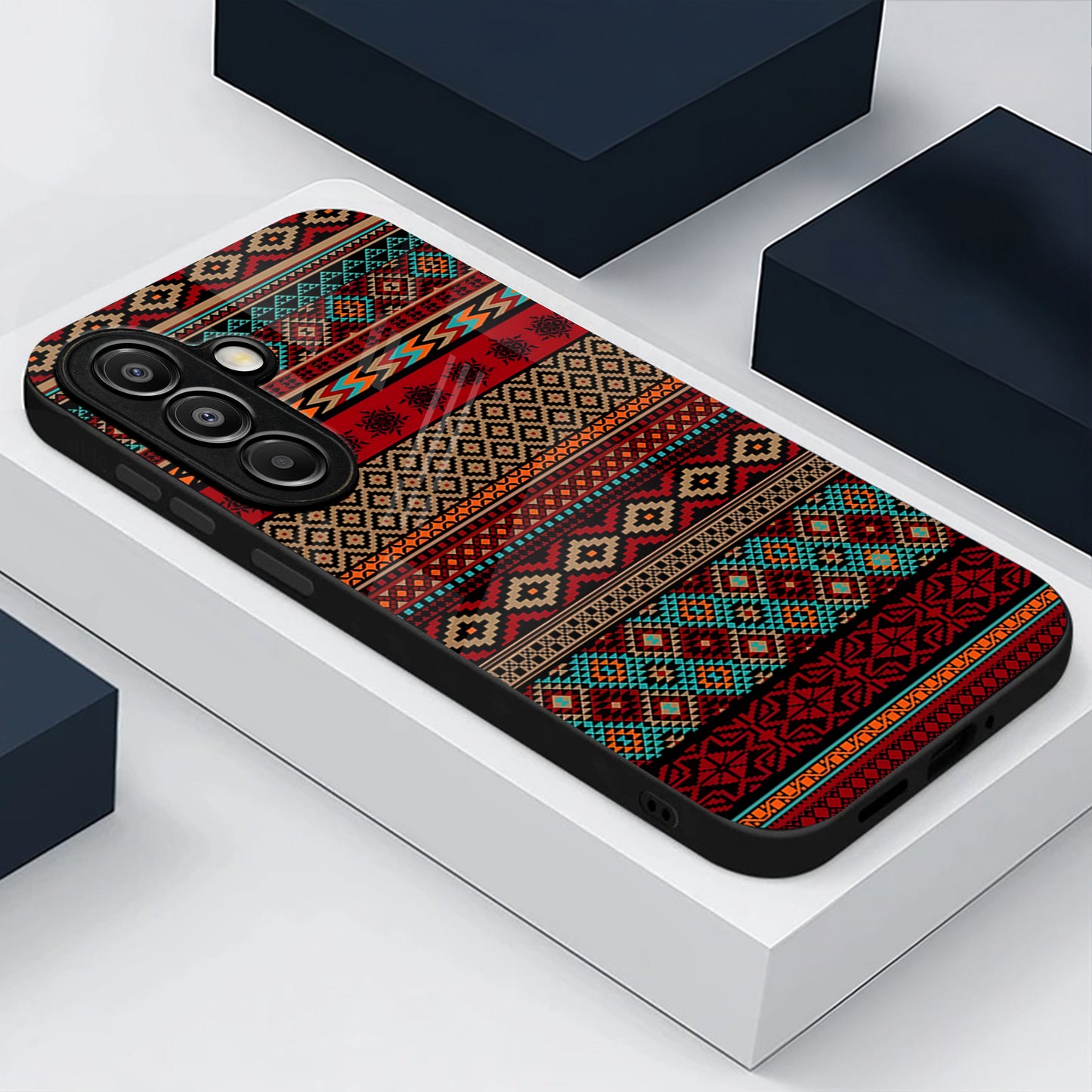 Samsung Galaxy A36 5G Premium Acrylic Shockproof Glass Back Case (Ethnic Pattern)