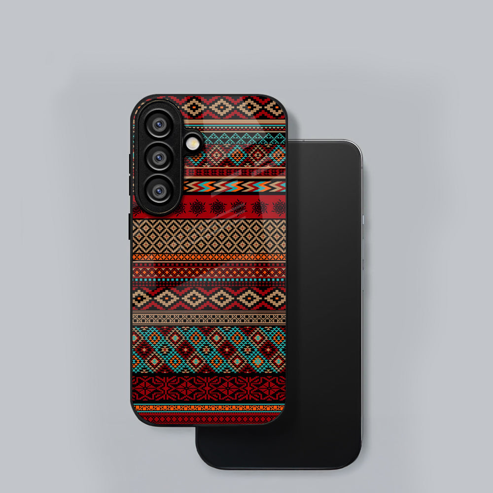 Samsung Galaxy A56 5G Premium Acrylic Shockproof Glass Back Case (Ethnic Pattern)