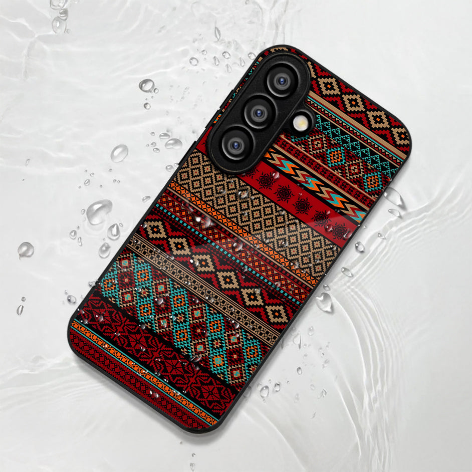 Samsung Galaxy A56 5G Premium Acrylic Shockproof Glass Back Case (Ethnic Pattern)